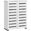 MOBILE SCARPIERA A 5 LIVELLI CON 4 RIPIANI REGOLABILI E ANTE A DOGHE IN LEGNO 76X33PX98 CM BIANCO