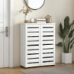 MOBILE SCARPIERA A 5 LIVELLI CON 4 RIPIANI REGOLABILI E ANTE A DOGHE IN LEGNO 76X33PX98 CM BIANCO