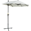 OMBRELLONE SEMICIRCOLARE CON MANOVELLA E TETTUCCIO ANTI UV 200X190X240 CM CREMA