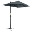 OMBRELLONE SEMICIRCOLARE CON MANOVELLA E TETTUCCIO ANTI UV 200X190X240 CM GRIGIO