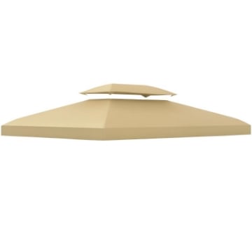 COPERTURA DI RICAMBIO PER GAZEBO 4X3 M IN POLIESTERE ANTI UV CON TETTO A 2 LIVELLI CREMA
