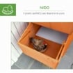 PAWHUT POLLAIO IN LEGNO PREFABBRICATO CON NIDO PER LA COVA E CASETTA CON VASSOIO ESTRAIBILE