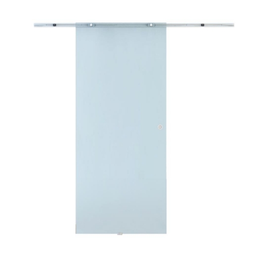 PORTA SCORREVOLE IN VETRO SMERIGLIATO CON BINARIO IN ALLUMINIO, 90X205CM