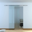 PORTA SCORREVOLE IN VETRO SMERIGLIATO CON BINARIO IN ALLUMINIO, 90X205CM