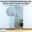 PORTA SCORREVOLE IN VETRO SMERIGLIATO CON BINARIO IN ALLUMINIO, 90X205CM
