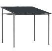PERGOLA ADDOSSATA CON CHIUSURE A STRAPPO, IN METALLO E POLIESTERE, 238X238X235/194 CM, GRIGIO SCURO