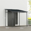 PERGOLA ADDOSSATA CON CHIUSURE A STRAPPO, IN METALLO E POLIESTERE, 238X238X235/194 CM, GRIGIO SCURO