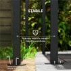 PERGOLA ADDOSSATA CON CHIUSURE A STRAPPO, IN METALLO E POLIESTERE, 238X238X235/194 CM, GRIGIO SCURO