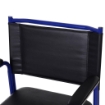 SEDIA A ROTELLE BAGNO CON VASO RIMOVIBILE IN TUBI DI FERRO E PVC, NERO E BLU, 83X53X85CM
