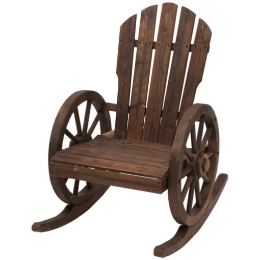 SEDIA A DONDOLO STILE RUSTICO ADIRONDACK IN LEGNO DI ABETE