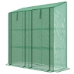 SERRA DA GIARDINO CON COPERTURA IN PE, 6 MENSOLE E 2 PORTE AVVOLGIBILI, 143X46X151CM, VERDE