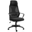 SEDIA DA UFFICIO RECLINABILE CON POGGIATESTA E SUPPORTO LOMBARE IN POLIESTERE 64X55X116-126 CM NERO