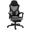 SEDIA DA UFFICIO ERGONOMICA CON SCHIENALE RECLINABILE, POGGIAPIEDI RETRATTILE, ALTEZZA REGOLABILE, GRIGIO