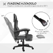 SEDIA DA UFFICIO ERGONOMICA CON SCHIENALE RECLINABILE, POGGIAPIEDI RETRATTILE, ALTEZZA REGOLABILE, GRIGIO