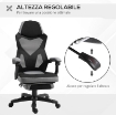 SEDIA DA UFFICIO ERGONOMICA CON SCHIENALE RECLINABILE, POGGIAPIEDI RETRATTILE, ALTEZZA REGOLABILE, GRIGIO