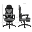 SEDIA DA UFFICIO ERGONOMICA CON SCHIENALE RECLINABILE, POGGIAPIEDI RETRATTILE, ALTEZZA REGOLABILE, GRIGIO