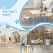 SET TAVOLINO E 2 SEDIE PER BAMBINI 3-8 ANNI IN MDF E LEGNO DI PINO GRIGIO