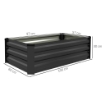 SET DI 2 LETTI PER ORTO RIALZATO CON FONDO APERTO IN ACCIAIO GALVANIZZATO 100X60X30 CM GRIGIO