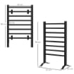 SCALDASALVIETTE ELETTRICO DA TERRA O PARETE 150W CON 8 BARRE E TIMER 2-4 ORE, 53X35X90 CM, NERO
