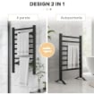 SCALDASALVIETTE ELETTRICO DA TERRA O PARETE 150W CON 8 BARRE E TIMER 2-4 ORE, 53X35X90 CM, NERO