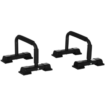 SET 2 BARRE PARALLELE IN ACCIAIO CON IMPUGNATURA IN EPE ANTISCIVOLO, 36X25X20 CM, NERO