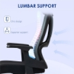 SEDIA DA UFFICIO CON SUPPORTO LOMBARE E POGGIATESTA, SEDUTA GIREVOLE CON ALTEZZA REGOLABILE, NERO