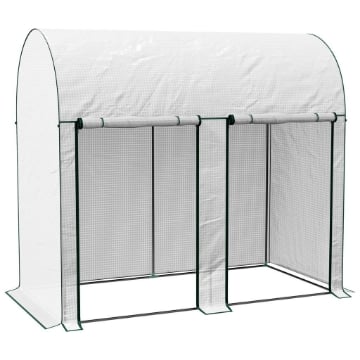 SERRA DA GIARDINO DA 2 M¦, 2 PORTE AVVOLGIBILI, COPERTURA IN PE 140G/M¦ ANTI-UV, 2X1X1.78M, BIANCO