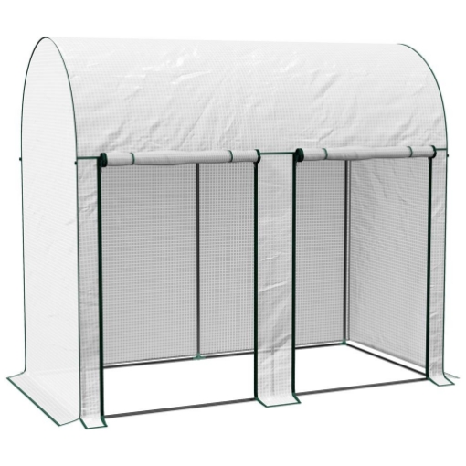 SERRA DA GIARDINO DA 2 M¦, 2 PORTE AVVOLGIBILI, COPERTURA IN PE 140G/M¦ ANTI-UV, 2X1X1.78M, BIANCO