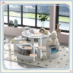 SET CON TAVOLO PER BAMBINI E 4 SGABELLI SALVASPAZIO CON VANO CONTENITORE IN LEGNO, GRIGIO