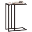 TAVOLINO DA CAFFÈ IN VETRO E ACCIAIO A FORMA DI C 46X25X63.5 CM NERO