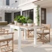 TAVOLO DA PRANZO DA GIARDINO ALLUNGABILE 80-160 CM PER 4-6 POSTI BIANCO