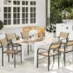 TAVOLO DA PRANZO DA GIARDINO ALLUNGABILE 80-160 CM PER 4-6 POSTI BIANCO