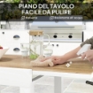 TAVOLO DA PRANZO DA GIARDINO ALLUNGABILE 80-160 CM PER 4-6 POSTI BIANCO