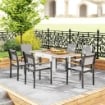TAVOLO DA PRANZO DA GIARDINO ALLUNGABILE 80-160 CM PER 4-6 POSTI BIANCO