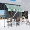 TENDA DA SOLE 2X1.2 M CON SUPPORTI REGOLABILI E MANOVELLA IN ALLUMINIO METALLO E POLIESTERE VERDE E BIANCO
