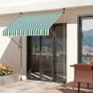 TENDA DA SOLE 2X1.2 M CON SUPPORTI REGOLABILI E MANOVELLA IN ALLUMINIO METALLO E POLIESTERE VERDE E BIANCO