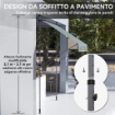 TENDA DA SOLE 2X1.2 M CON SUPPORTI REGOLABILI E MANOVELLA IN ALLUMINIO METALLO E POLIESTERE VERDE E BIANCO