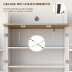 DISPENSA DA CUCINA PORTA MICROONDE CON RIPIANI APERTI E ARMADIETTO CON PORTASPEZIE 60X35X169 CM BIANCO