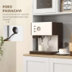 DISPENSA DA CUCINA PORTA MICROONDE CON RIPIANI APERTI E ARMADIETTO CON PORTASPEZIE 60X35X169 CM BIANCO
