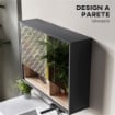 SPECCHIERA BAGNO A 3 ANTE CON ARMADIETTO 8 VANI E ANTE AMMORTIZZATE, 80X20X60 CM, GRIGIO