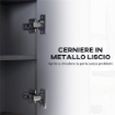 SPECCHIERA BAGNO A 3 ANTE CON ARMADIETTO 8 VANI E ANTE AMMORTIZZATE, 80X20X60 CM, GRIGIO