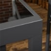 TAVOLO DA PRANZO ALLUNGABILE DA GIARDINO CON PIANO IN VETRO E ALLUMINIO 80-160X80X75 CM NERO