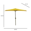 OMBRELLONE MEZZALUNA DA MURO IN ALLUMINIO COLORE GIALLO 300 X 150 X H 250 CM USATO COME NUOVO