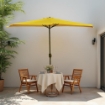 OMBRELLONE MEZZALUNA DA MURO IN ALLUMINIO COLORE GIALLO 300 X 150 X H 250 CM USATO COME NUOVO