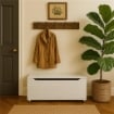 PANCA CONTENITORE REALIZZATA IN LEGNO100X40X35 CM COLORE BIANCO USATO COME NUOVO