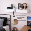 MENSOLA CON CASSETTO DA PARETE SISTEMA REGGIMENSOLA A SCOMPARSA COLORE BIANCO IN LEGNO MDF 40X24X10 CM USATO COME NUOVO
