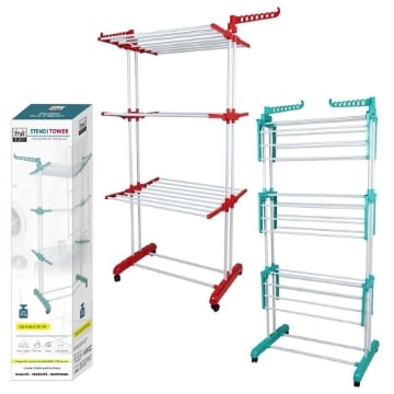 MAURY'S STENDINO A TORRE CON 3 PIANI 126 X 64 X H170  CM IN COLORE ASSORTITO ARTICOLO USATO 