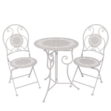 MA MAISON SET CROWN BISTROT CON TAVOLO+2 SEDIE COLORE ANTRACITE