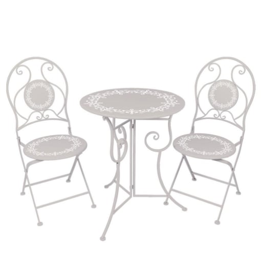 MA MAISON SET CROWN BISTROT CON TAVOLO+2 SEDIE COLORE ANTRACITE