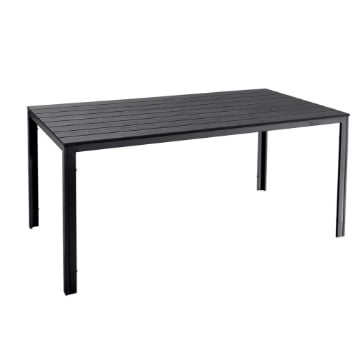 MA MAISON TAVOLO SIDNEY  RETTANGOLARE DA ESTERNO CON TOP IN PLASTICA COLORE ANTRACITE 156X78X74H CM OKX